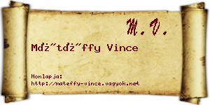 Mátéffy Vince névjegykártya